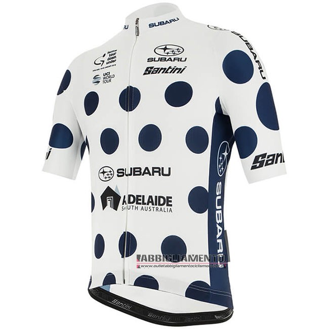 Abbigliamento Tour Down Under 2019 Manica Corta e Pantaloncino Con Bretelle Blu Bianco - Clicca l'immagine per chiudere